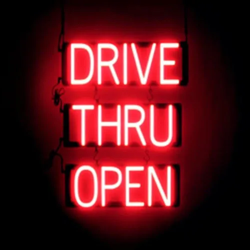 Vista 52 de SpellBrite Letrero LED Neon OPEN para negocios - Azul, 17" x 6