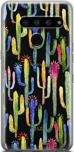 Vista 10 de Mertak Funda transparente compatible con LG Stylo 6 5 4 K61 K51S K41S K30 K20 Q70 Q60 diseño azul ligero flexible diseño suculento mujeres hojas