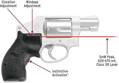 Vista 2 de Crimson Trace LG-105 Lasergrips para Smith & Wesson J-Frame (tope redondo) Revólveres