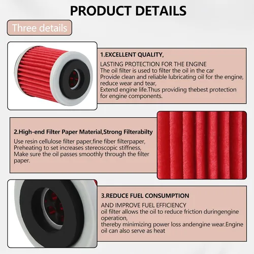 Vista 5 de OuYi Filtro de aceite de motocicleta para Yamaha YFM350R YFM350X YFM350ER YFM350FX YFM350FW YFM400F YZ250F YZ400F YZ426F WR250F WR426F Raptor