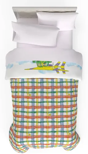 Vista 2 de Richard Scarry's Busy World Book - Ropa de cama para niños, edredón de microfibra súper suave reversible, Individual/Matrimonial