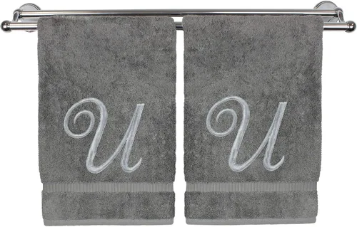 Vista 145 de Toalla de mano con monograma, regalo personalizado, 16 x 30 pulgadas, extra absorbente, 100% algodón turco, acabado de rizo suave, para baño, cocina