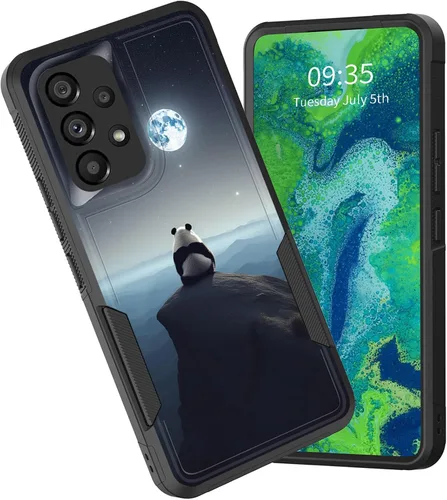 Vista 13 de Funda protectora para Galaxy A13 5G, doble capa híbrida resistente a prueba de golpes, policarbonato duro, silicona suave, TPU, funda protectora