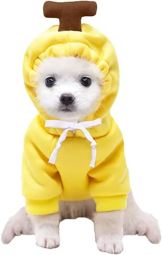 Vista 8 de XIAOYU Ropa de Apple para mascotas, sudadera con capucha de frutas para perro de Navidad, suéter de vellón para Halloween, fiesta de cosplay