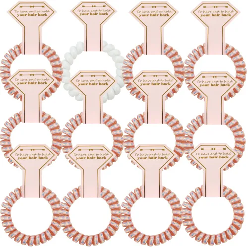 Vista 17 de Lazos para el cabello, 12 bobinas en espiral para despedida de soltera, regalo de dama de honor para novia, boda, mujeres, fiestas, invitados, Negro