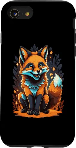 Vista 13 de iPhone 15 Artistic Fox Ilustración Lindo Anime Fox Case