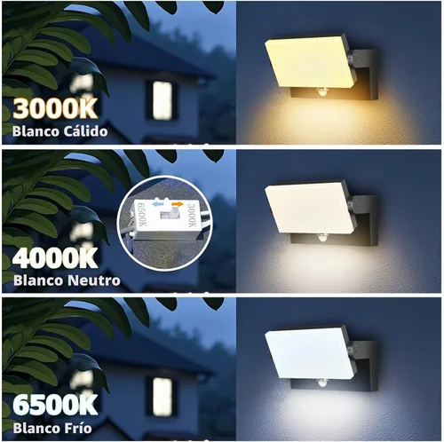Vista 2 de luces al aire libre de la pared de 40W LED, luz de inundación giratoria del panel 360°, 5000K