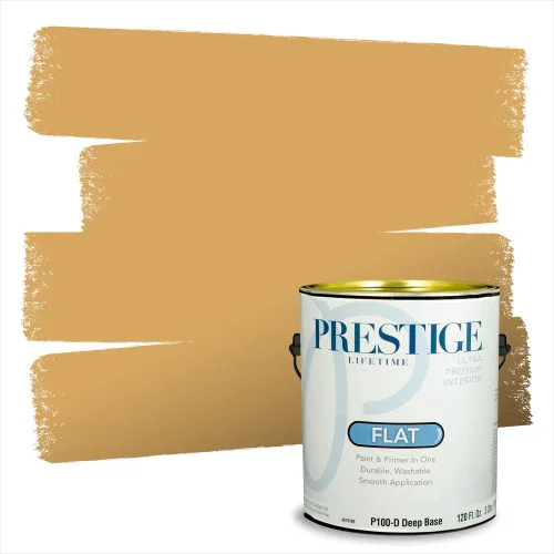 Vista 190 de PRESTIGE Pinturas de pintura exterior e imprimación en uno, 1 galón, plano, combinación comparable de Benjamin Moore* Manzanilla*