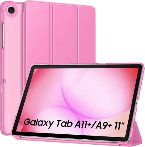 Vista 49 de MoKo Funda para Galaxy Tab A9+/A9 Plus de 11 pulgadas 2023, Funda Protectora Inteligente Delgada con Soporte y Carcasa Trasera Translúcida de PC