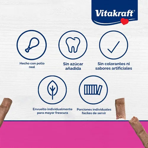 Vista 2 de Vitakraft PurrSticks Palitos de carne para gatos – Pollo – Palito de carne segmentado y rompible – Deliciosamente tierno