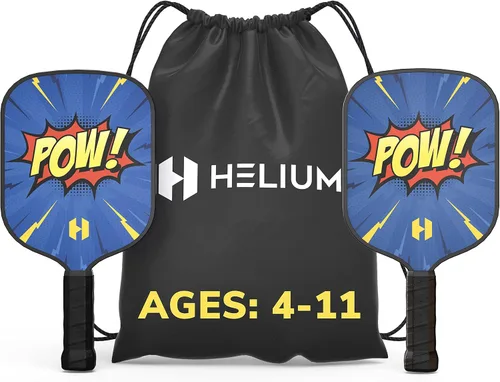 Vista 9 de Helium Paleta de pickleball para niños, paleta de tamaño infantil para niños de 12 años en adelante, núcleo de panal ligero, cara de golpe