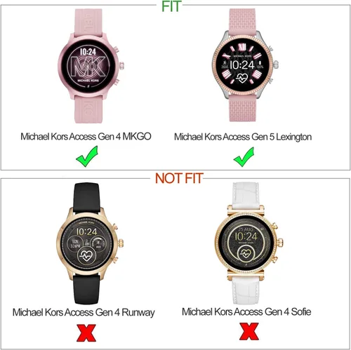 Vista 2 de RuenTech Compatible con Michael Kors Access Gen 4 MKGO/MKGO Gen 5E, correa de repuesto de silicona suave para reloj inteligente Michael Kors Access