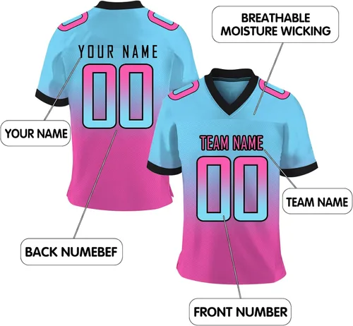 Vista 2 de Camiseta de fútbol personalizada, número de nombre del equipo impreso para jóvenes, mujeres, hombres, camiseta de fútbol personalizada