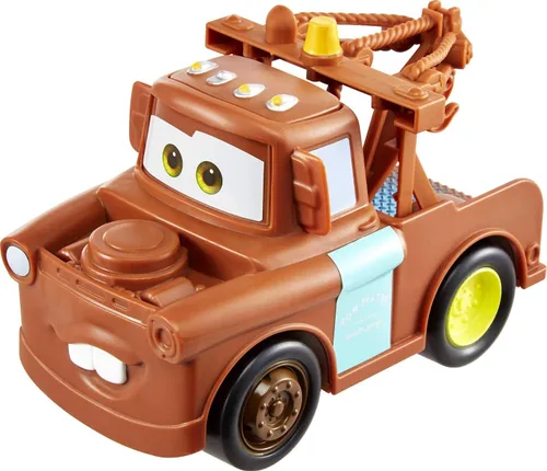 Vista 4 de Disney Cars Toys Track Talkers Mater, 5.5 pulgadas, auténtico camión de remolque del personaje favorito de la película con efectos de sonido, regalo