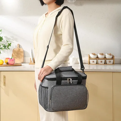 Vista 5 de Insulated Lunch Bag for Men & Women, 24-Can Leakproof Large Adult Lunch Box Cooler with Shoulder Strap, Upgraded Thermal Lunchbox for Travel, Beach
