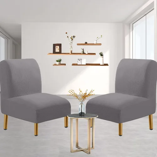 Vista 7 de HAOYONG Funda para silla de acento sin brazos, funda de silla jacquard elástica, fundas protectoras de muebles para sala de estar, comedor, silla