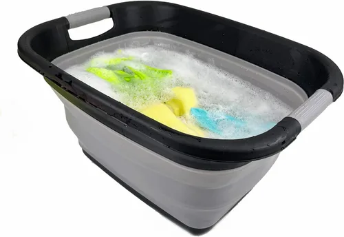 Vista 5 de SAMMART Cesta de lavandería plegable de 25L (6.6 galones) - Contenedor/organizador de almacenamiento plegable, capacidad de agua: 20L