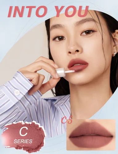 Vista 2 de INTO YOU Lápiz labial mate, barro labial súper permanente, para mujeres, manchas de labios de larga duración, impermeable, color de labios, suave