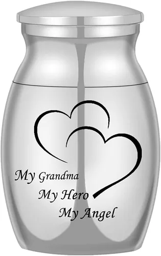 Vista 10 de COCO Park Urnas de joyería de cremación de gran tamaño para cenizas humanas, recuerdo conmemorativo funerario, recuerdo de mi tía, mi héroe, mi ángel