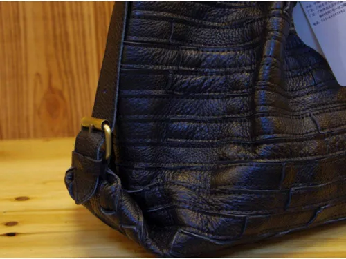 Vista 4 de Bolso Boston multicolor para mujer, de cuero genuino, colorido, grande, bolso de mano