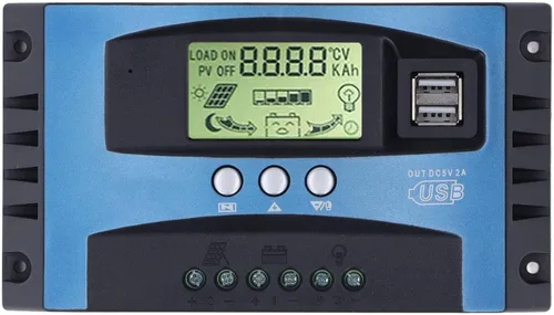 Vista 9 de Regulador solar, MPPT controlador solar fotovoltaico de seguimiento de carga de tubo MoS pantalla digital en tiempo real 12V 24V corto