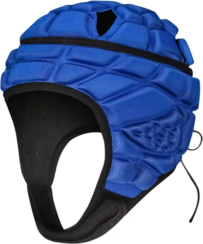 Vista 9 de DGXINJUN Casco de fútbol con bandera de carcasa suave, casco de rugby 7v7, gorra Scrum, casco acolchado de fútbol, protector de cabeza ajustable