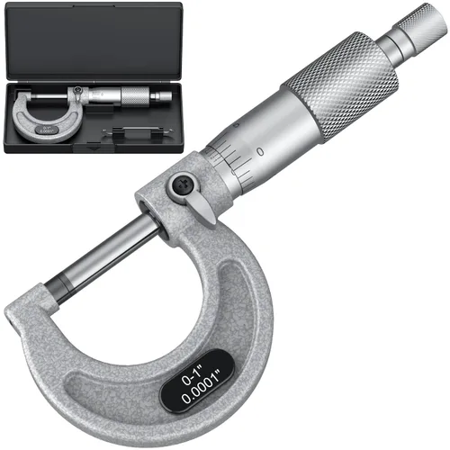 Vista 9 de HDLNKAK Micrómetro exterior 0-1"/0.0001", con llave cero y estuche (negro)
