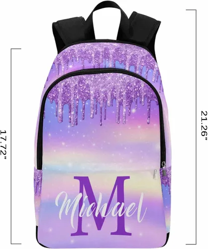 Vista 3 de Mochila personalizada para niños adolescentes con nombre para hijo e hija, regalo de regreso a la escuela, 0725-4, Personalizado