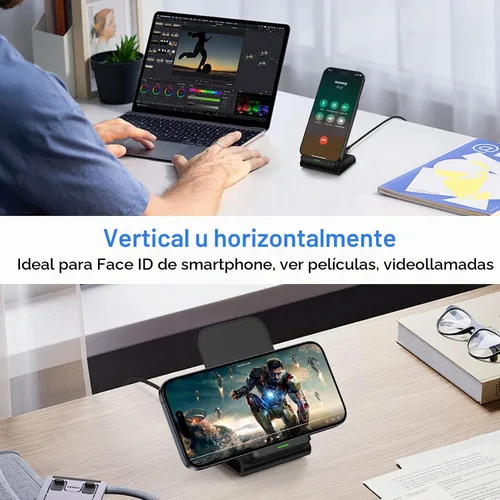 Vista 5 de Cargador inalámbrico Samsung S25 FE de 15 W, soporte de carga rápida para Galaxy S26+S26 Ultra S25 S24 FE S23 S22, para Motorola estación de carga