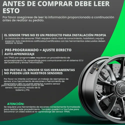 Vista 8 de CDWTPS TPMS Sensor Dodge, paquete de 4 sensores de sistema de monitoreo de presión de neumáticos de 433 MHz, compatible con Dodge Jeep Ram