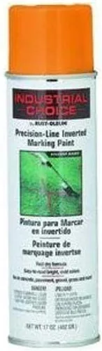 Vista 24 de Rust-Oleum 203035-12PK Pintura en aerosol invertida industrial a base de agua, 17 onzas, naranja alerta APWA, paquete de 12 unidades APWA Alerta