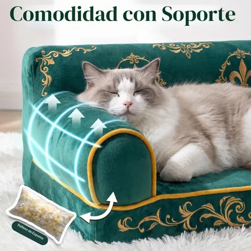 Vista 4 de Sofá cama de lujo para gatos de interior, acogedor sofá