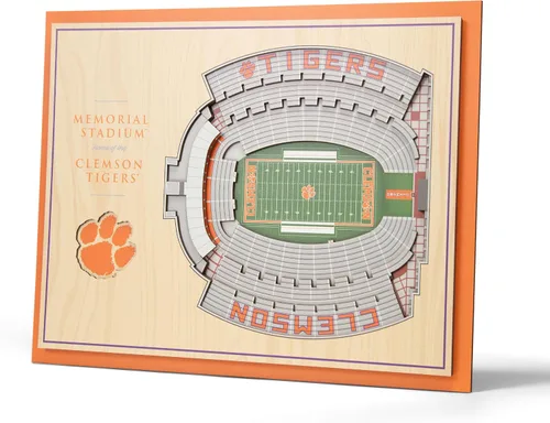 Vista 8 de YouTheFan - Póster para pared de la NCAA, vista de estadio en 3D de 5 niveles, Marrón