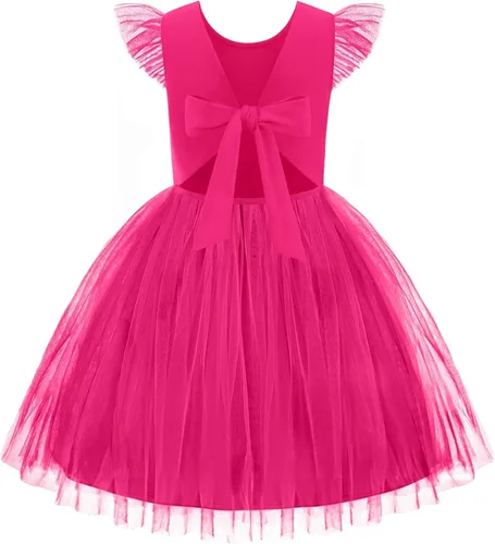 Vista 20 de Arshiner Vestido tutú de verano para niñas pequeñas, de tul sin espalda, para fiesta, cumpleaños, vestidos de algodón, 2-6 años