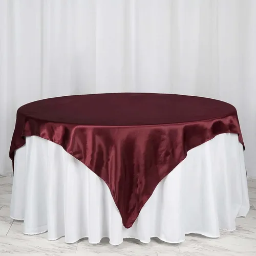 Vista 28 de Efavormart Paquete de 5 Sobremanteles Cuadrados de Satén de 60" para Decoraciones de Mesa de Bodas, Catering y Fiestas, Cubierta de Mantel Negro