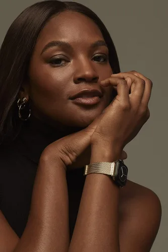 Vista 4 de WITHit Anne Klein - Correa de malla para Apple Watch, segura, ajustable, correa de repuesto para Apple Watch, se adapta a la mayoría de las muñecas