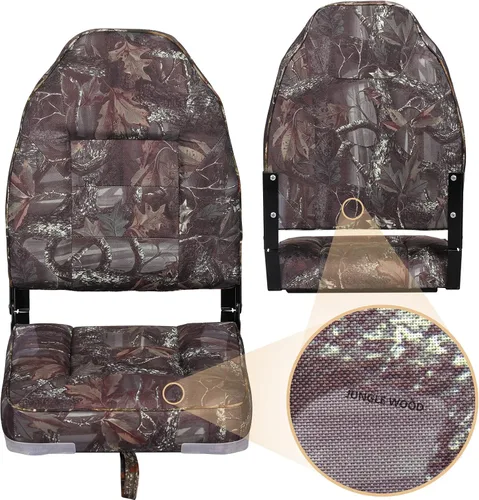 Vista 2 de Leader Accessories Un par de asientos plegables Elite para barco de pesca con respaldo bajo/alto (2 asientos)