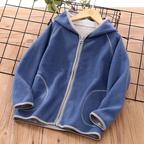 Vista 3 de Chaqueta gruesa y cálida con capucha para niños y niñas, de manga larga, para otoño e invierno