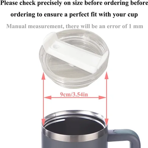 Vista 3 de Tapa de Vaso de 40 OZ Compatible con Stanley Quencher, Paquete de 2 Tapas de Vaso de Acero Inoxidable a Prueba de Derrames y Resistentes a
