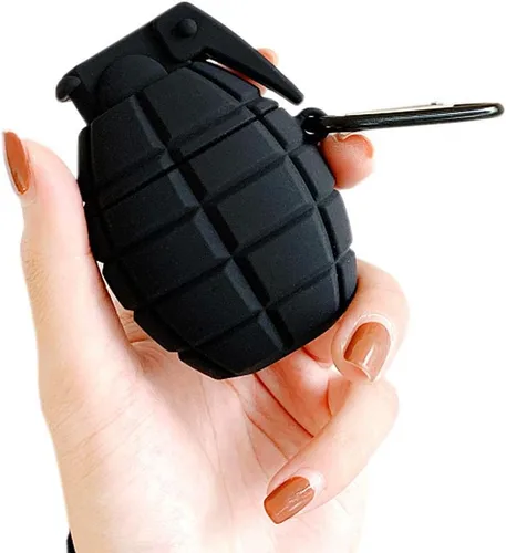 Vista 30 de Linda funda para Airpods, divertida y creativa 3D con forma de frutas y verduras con soporte de hebilla de anillo, funda de silicona suave a prueba