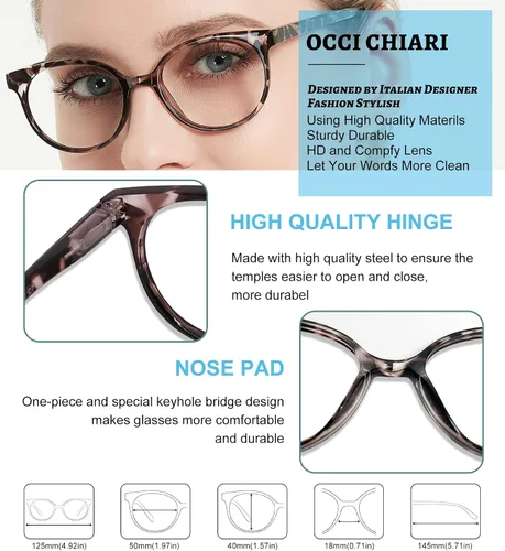 Vista 4 de OCCI CHIARI Gafas de lectura para mujeres pequeñas, cómodas y elegantes