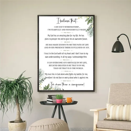 Vista 6 de Christian Confessions based on Bible verses - Spiritual Affirmations - Declarations Printed Poster - Wall Art Print - Christian gift - Minimalistic