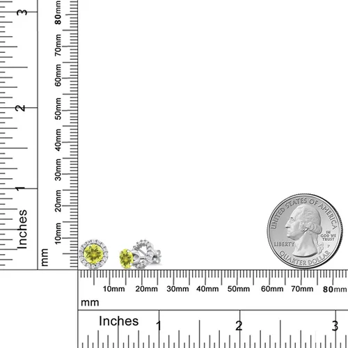 Vista 103 de Gem Stone King Aretes redondos de plata de ley 925 de 0.236 in con piedra natal extraíble para mujer