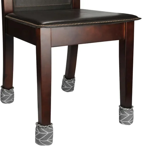 Vista 7 de Yoption Protectores de suelo para patas de silla, flechas grises de lino y algodón, almohadillas protectoras para patas de muebles, almohadillas