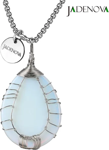 Vista 3 de JADENOVA Collar de cristal curativo para mujer, colgante de árbol de la familia, árbol genealógico, joyería envuelta en alambre, colgante de lágrima