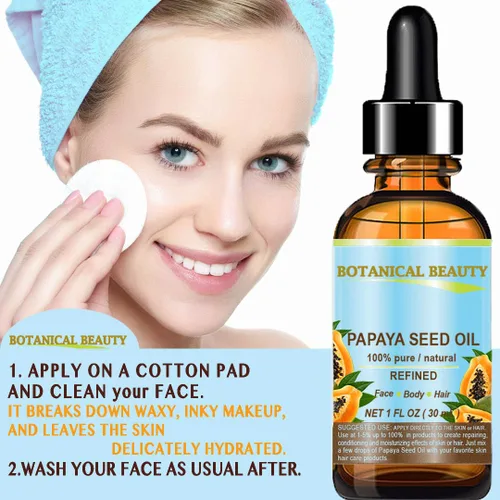Vista 4 de Botanical Beauty Aceite portador de semillas de PAPAYA. Aceite portador prensado en frío 100% puro, natural, sin diluir, refinado. 0.5 Fl.oz.- 0.5