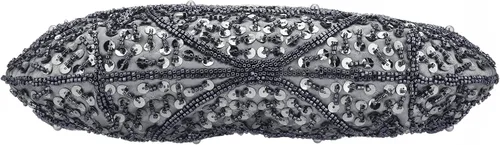 Vista 7 de Vistatroy Bolso de noche de diseño floral con cuentas con diseño de lentejuelas vintage cierre de beso bolso de mano de satén bolso de mano