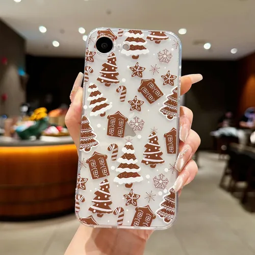 Vista 2 de LCHULLE Compatible con iPhone SE 2022/2020 Funda para iPhone 8 iPhone 7 Funda de Navidad Santa Vacaciones Diseño Transparente Claro Mujeres Hombres