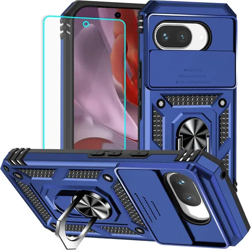Vista 31 de HNHYGETE Funda para Pixel 6a con protector de pantalla HD, soporte giratorio de grado militar de 360° (resistente) a prueba de golpes para Google