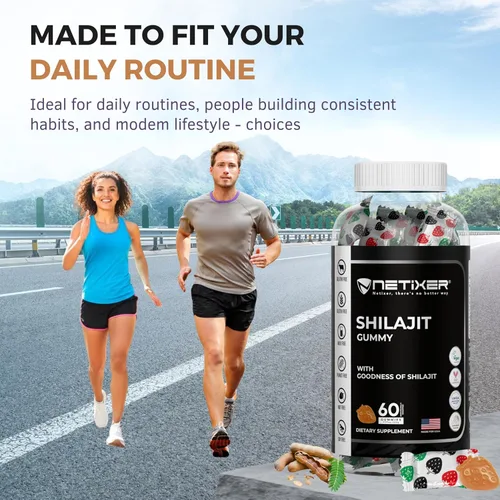 Vista 4 de Gomitas Shilajit – Sabor Tamarindo – 60 unidades – Apoya la energía, la resistencia y la vitalidad – Vegana, sin gelatina, sin gluten, sin OMG – 60